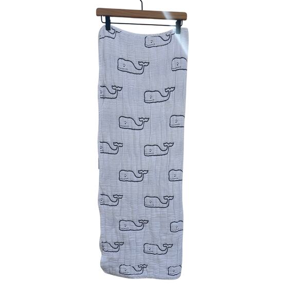 Vineyard Vines x Target Cotton Baby Blanket, Whales, Nautical, Reversible‎ - Picture 1 of 5